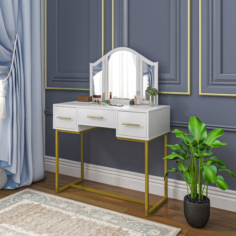 Wayfair white dressing table deals with mirror